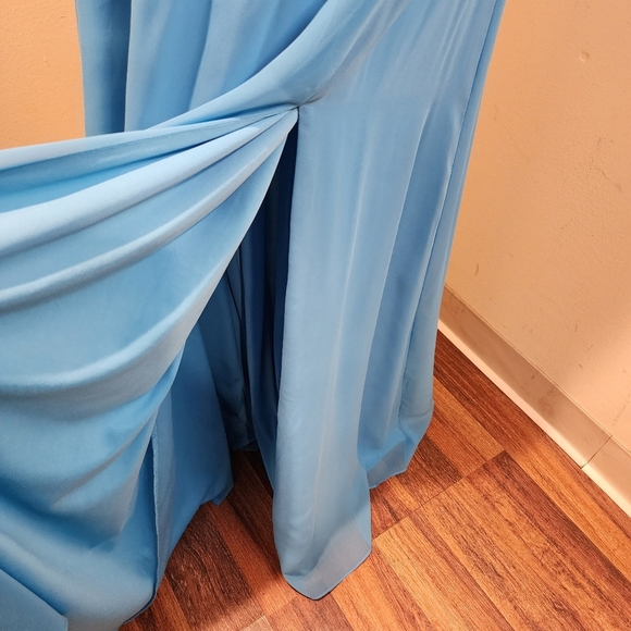 David's Bridal Elegant Malibu Blue Maxi Dress Size 10 - Picture 9 of 12